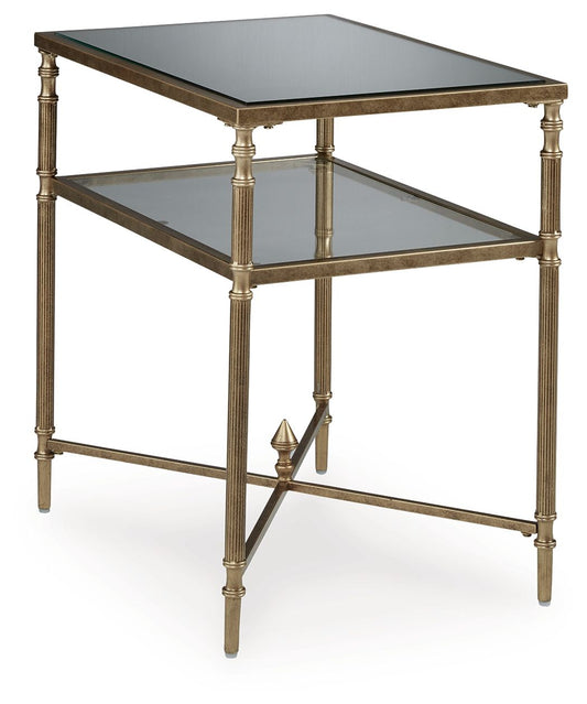 Cloverty - Aged Gold Finish - Rectangular End Table - Hornell Furniture Outlet