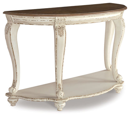 Realyn - Sofa Table - White / Brown - Hornell Furniture Outlet