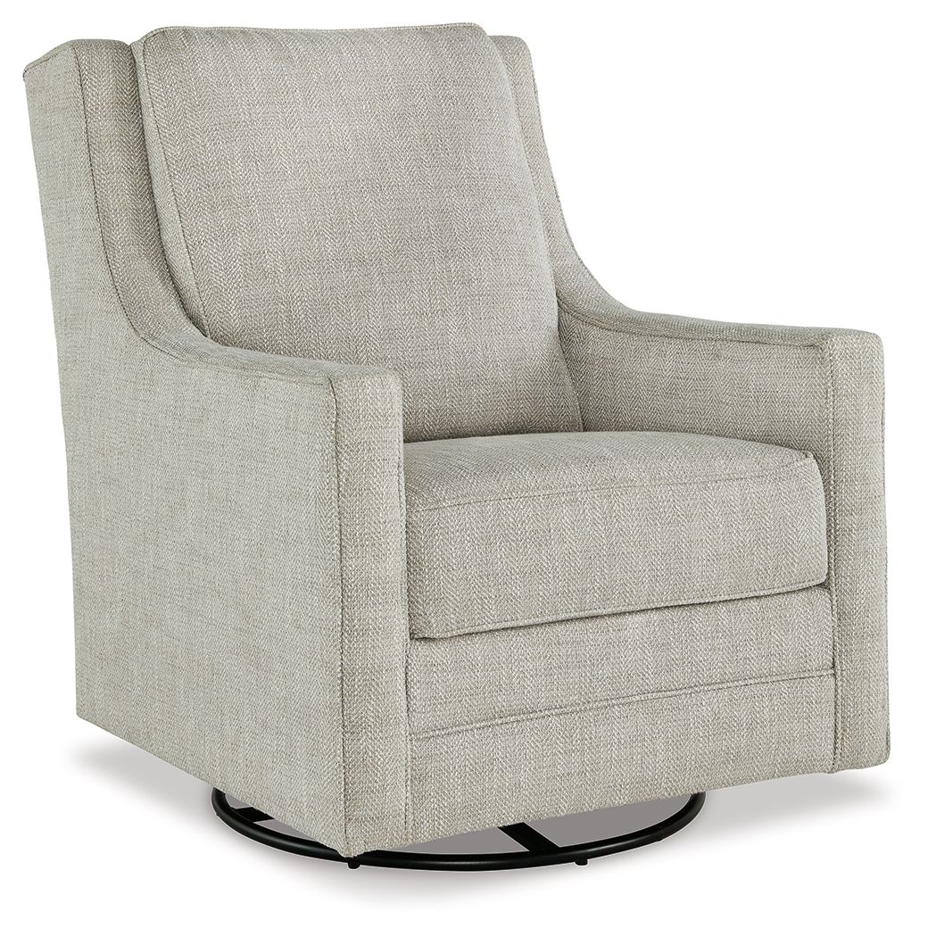 Kambria - Swivel Glider Accent Chair - Fog - Hornell Furniture Outlet