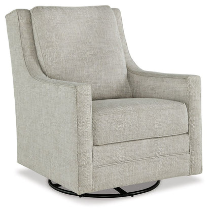 Kambria - Swivel Glider Accent Chair - Fog - Hornell Furniture Outlet