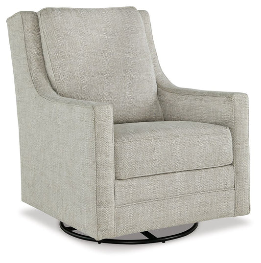 Kambria - Swivel Glider Accent Chair - Fog - Hornell Furniture Outlet