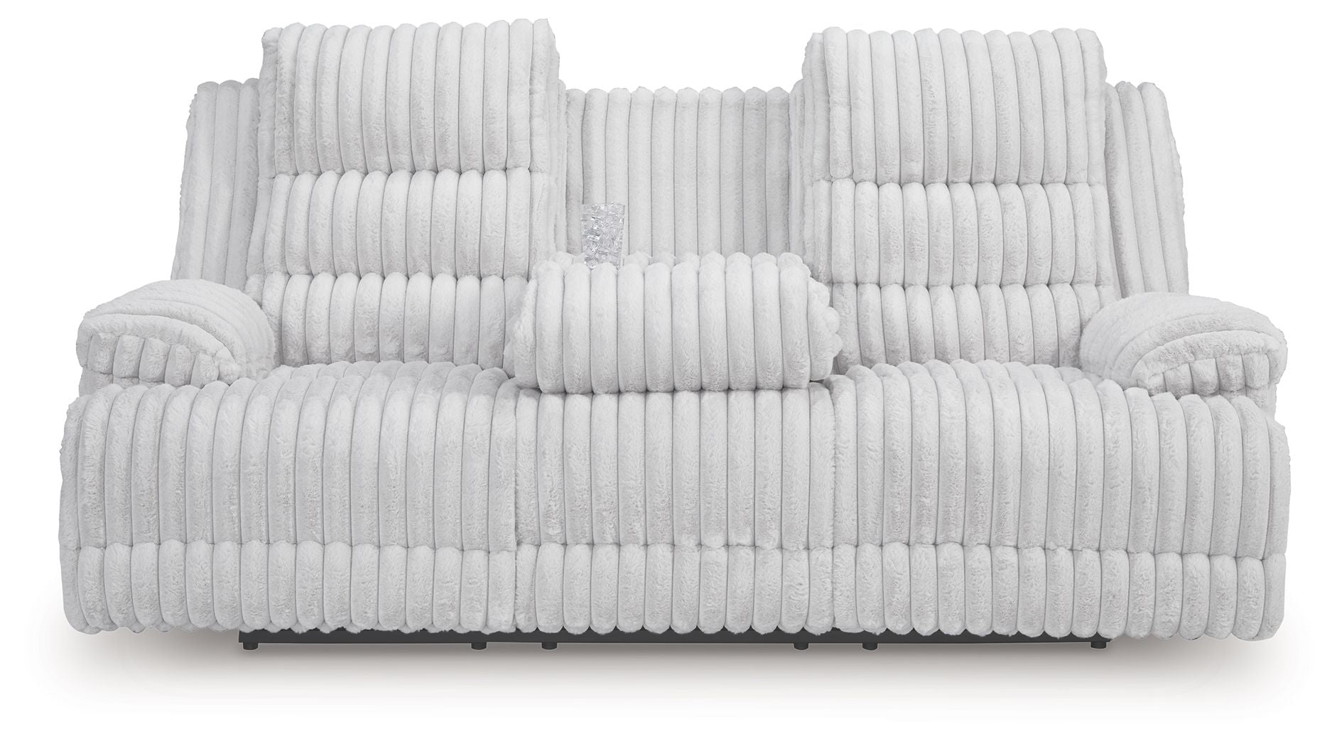 Rhines Falls - Alloy - Reclining Power Sofa With Drop Down Table - Hornell Furniture Outlet