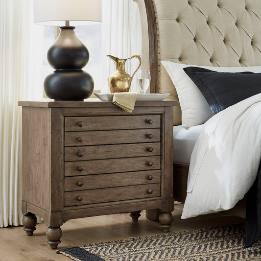Americana Farmhouse - Bedside Chest With Charging Station - Hornell Furniture Outlet