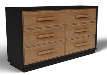 Kozmour - Six Drawer Dresser - Black / Brown - Hornell Furniture Outlet