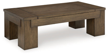 Rosswain - Warm Brown - Lift Top Cocktail Table - Hornell Furniture Outlet
