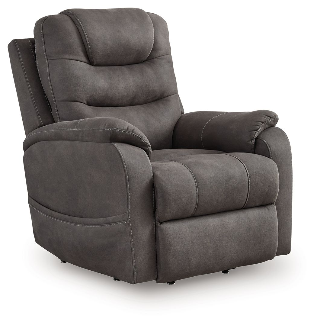 Snowfield - Gunmetal - Power Lift Recliner - Hornell Furniture Outlet