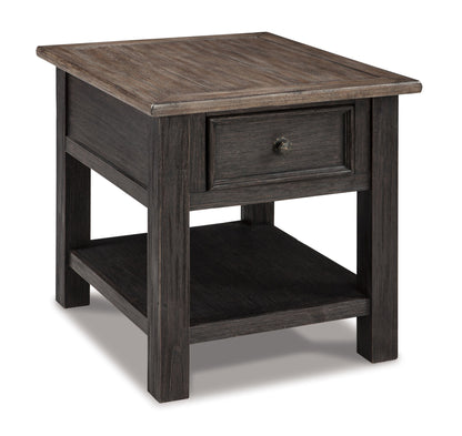 Tyler Creek - Grayish Brown / Black - Rectangular End Table - Hornell Furniture Outlet