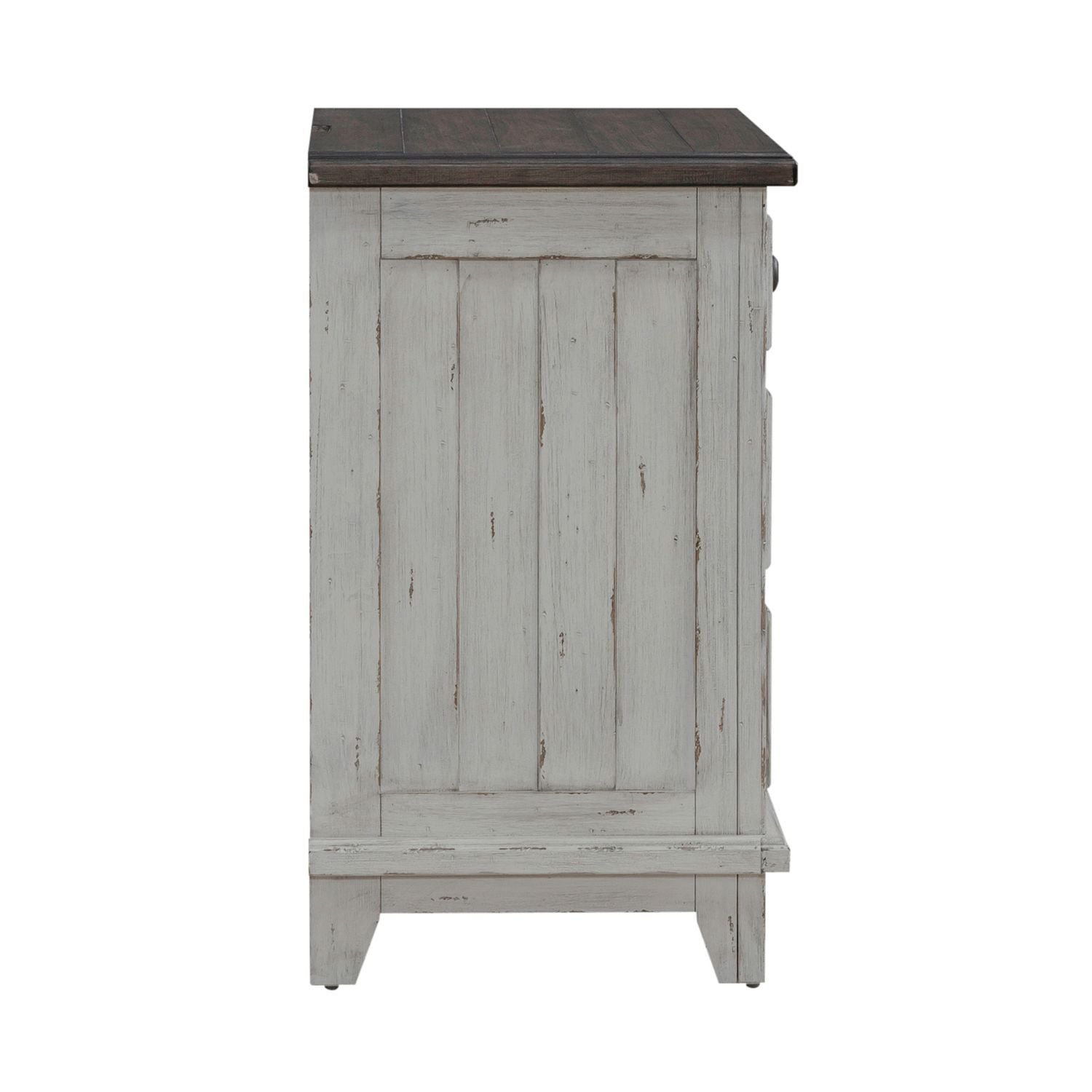 River Place - 3 Drawer Nightstand With Charging Station - White - Hornell Furniture Outlet