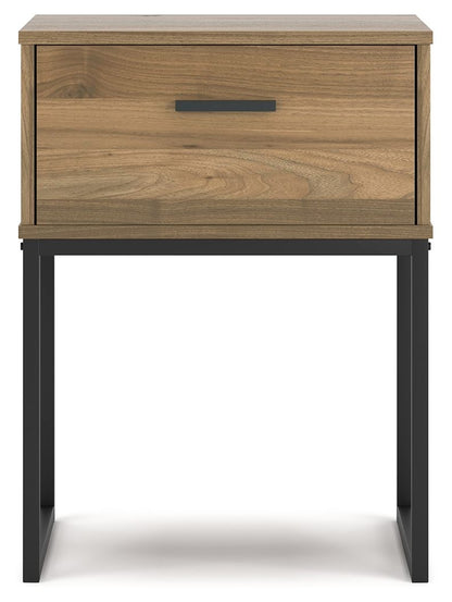 Deanlow - Honey - One Drawer Night Stand - Hornell Furniture Outlet