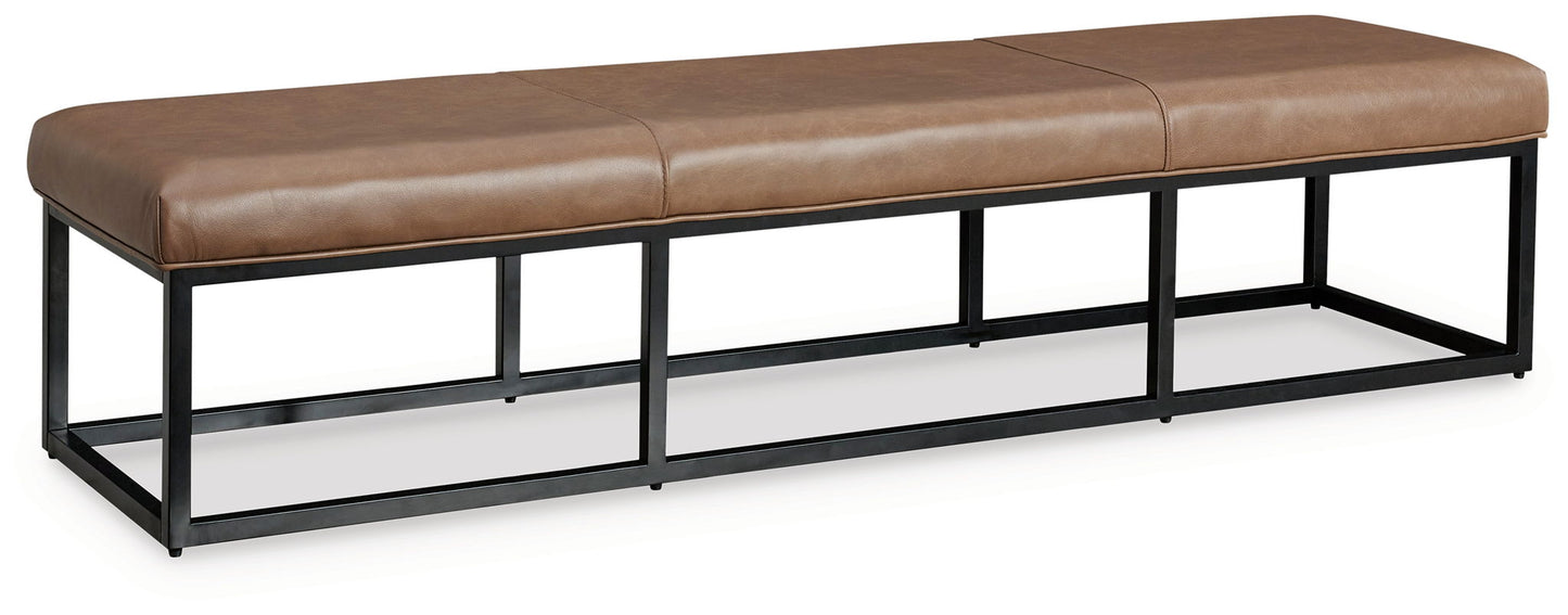 Joston - Accent Bench - Caramel - Hornell Furniture Outlet