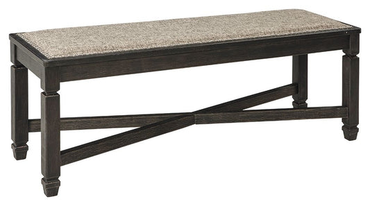Tyler Creek - Black / Grayish Brown - Upholstered Bench - Hornell Furniture Outlet