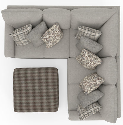 Livingston - Sectional With Comfort Coil Seating, 40" Cocktail Ottoman And Accent Pillows Included - Hornell Furniture Outlet