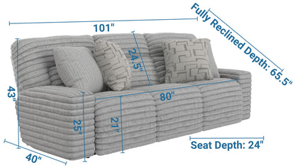 Lynx - Power Reclining Sofa With Zero Gravity - Hornell Furniture Outlet
