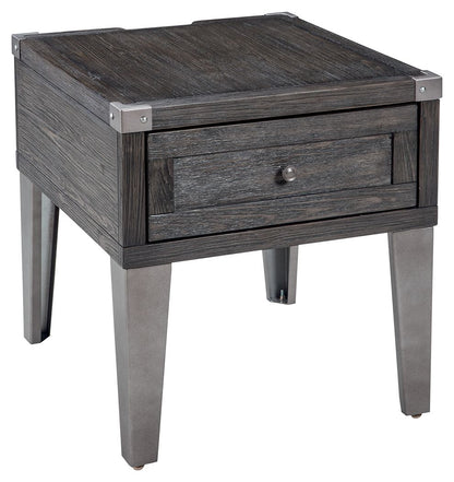 Todoe - Dark Gray - Rectangular End Table - Hornell Furniture Outlet