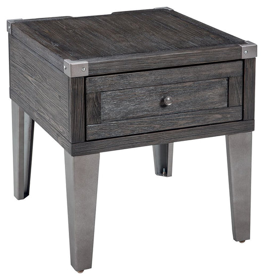 Todoe - Dark Gray - Rectangular End Table - Hornell Furniture Outlet
