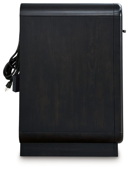 Rowanbeck - Black - One Drawer Night Stand - Hornell Furniture Outlet