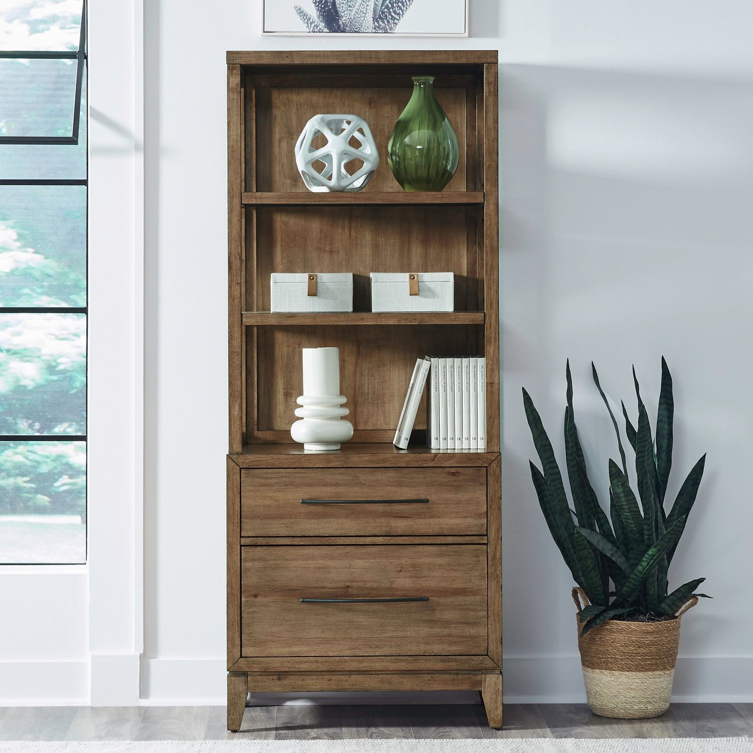 Shaker Lakes - Lateral File Bookcase - Harvest Brown - Hornell Furniture Outlet