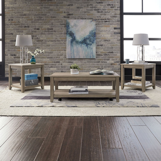 Sun Valley - 3 Piece Table Set - Light Brown - Hornell Furniture Outlet