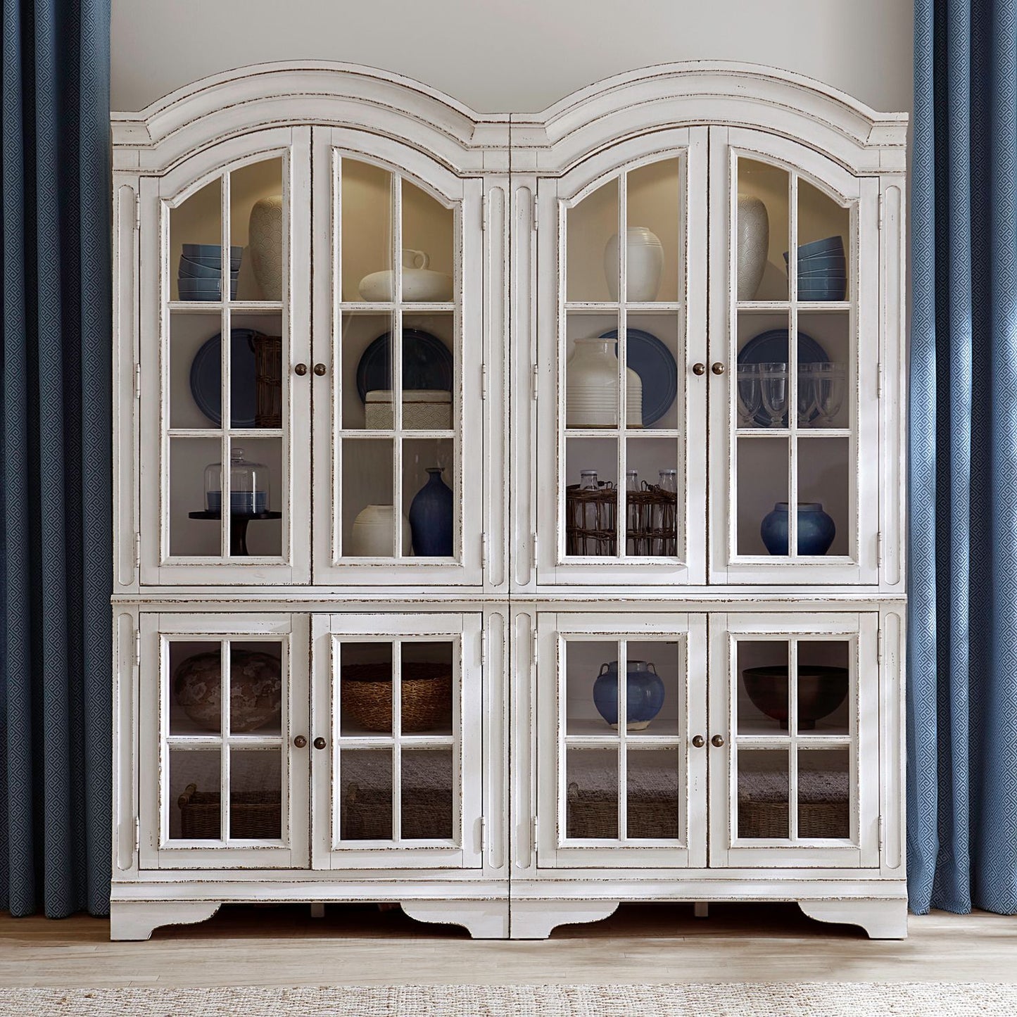 Magnolia Manor - 2 Piece Bunching Cabinet Set - White - Hornell Furniture Outlet