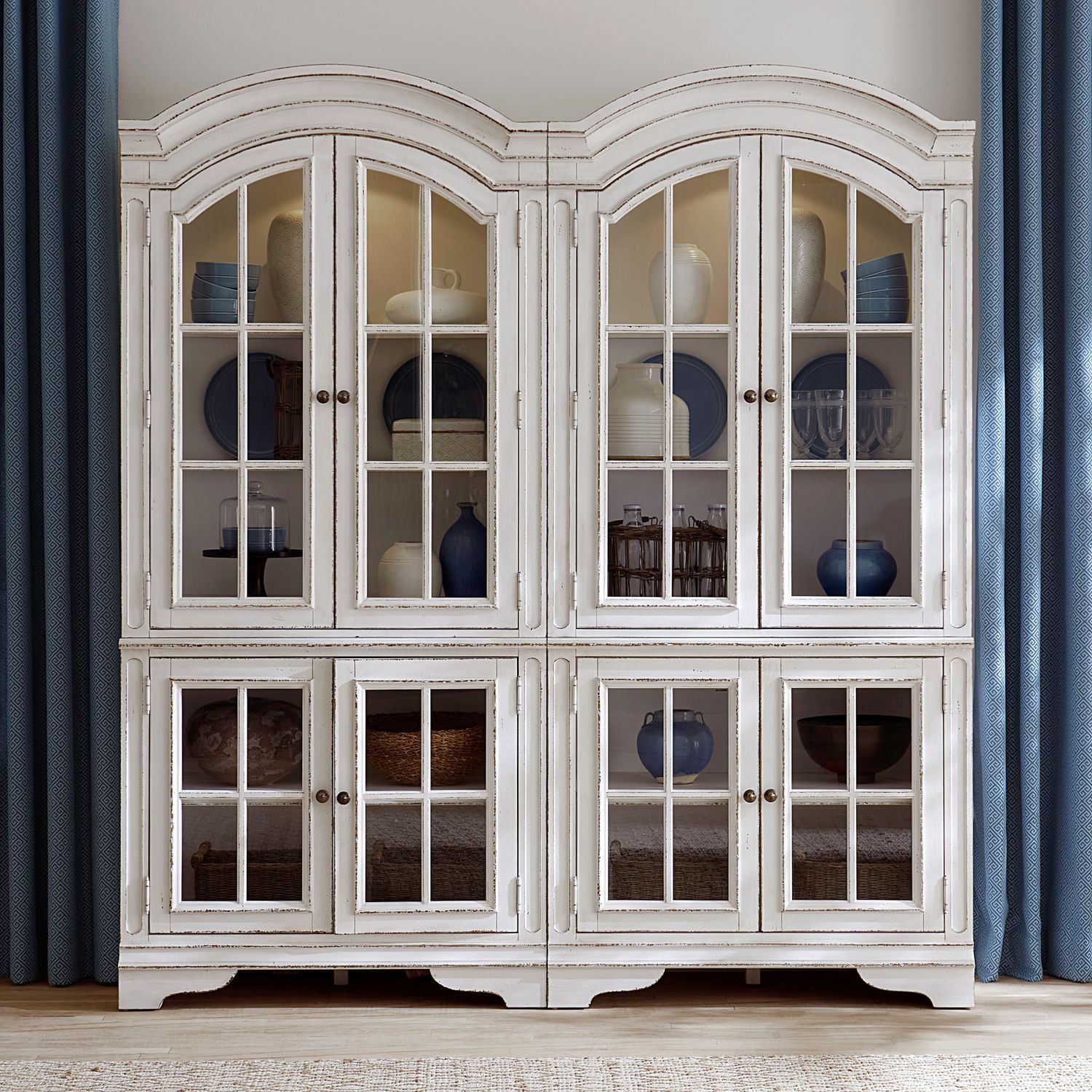 Magnolia Manor - 2 Piece Bunching Cabinet Set - White - Hornell Furniture Outlet