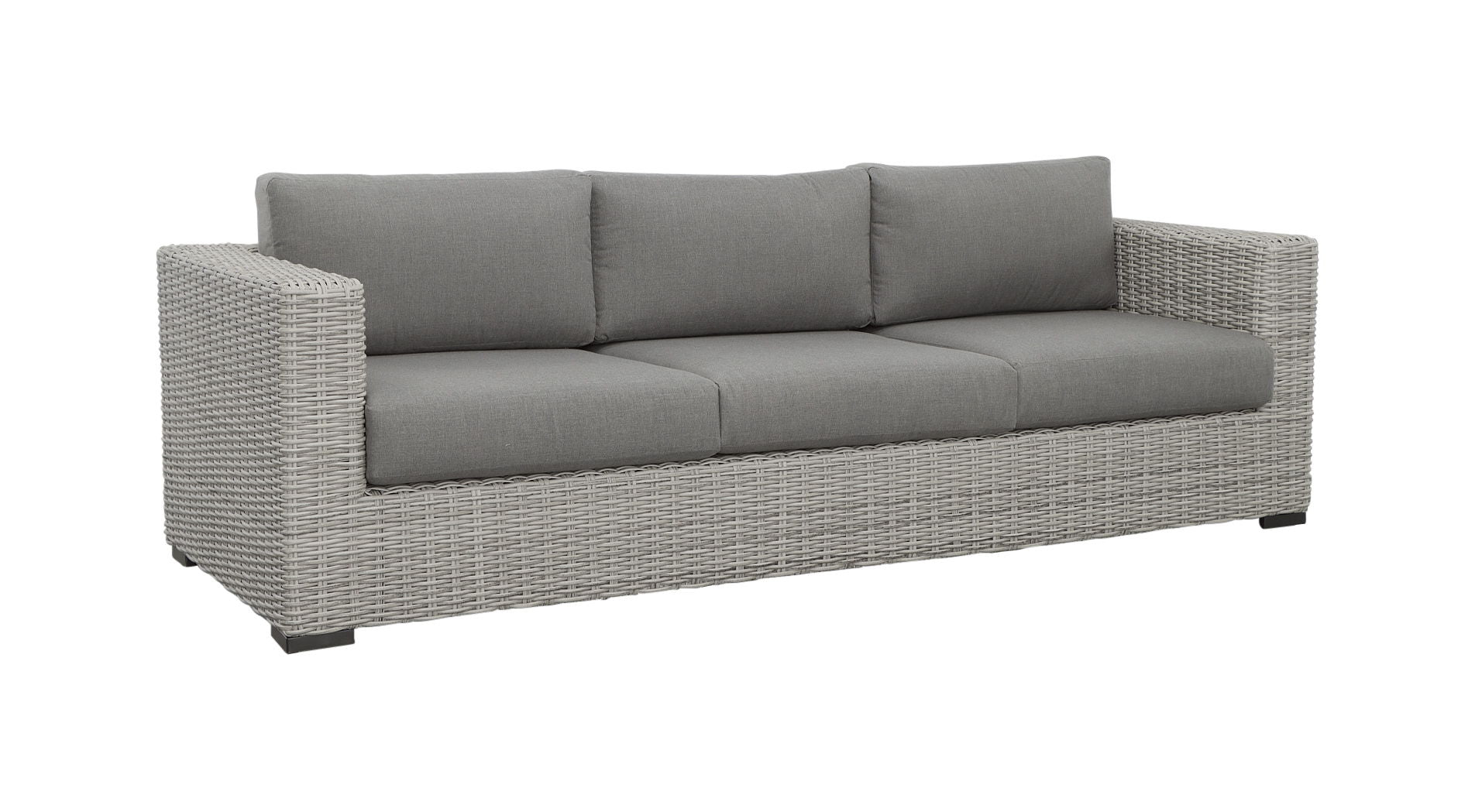 Blakley - Outdoor Sofa With Half Round Wicker - Gray - Hornell Furniture Outlet