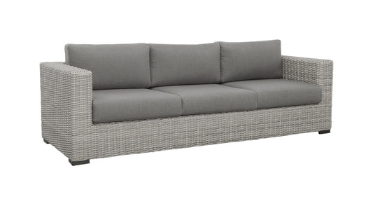 Blakley - Outdoor Sofa With Half Round Wicker - Gray - Hornell Furniture Outlet
