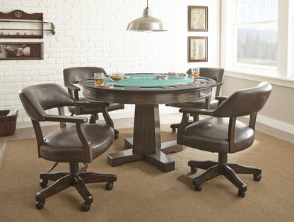 Ruby - 5 Piece Dining Set With Game Table - Brown - Hornell Furniture Outlet