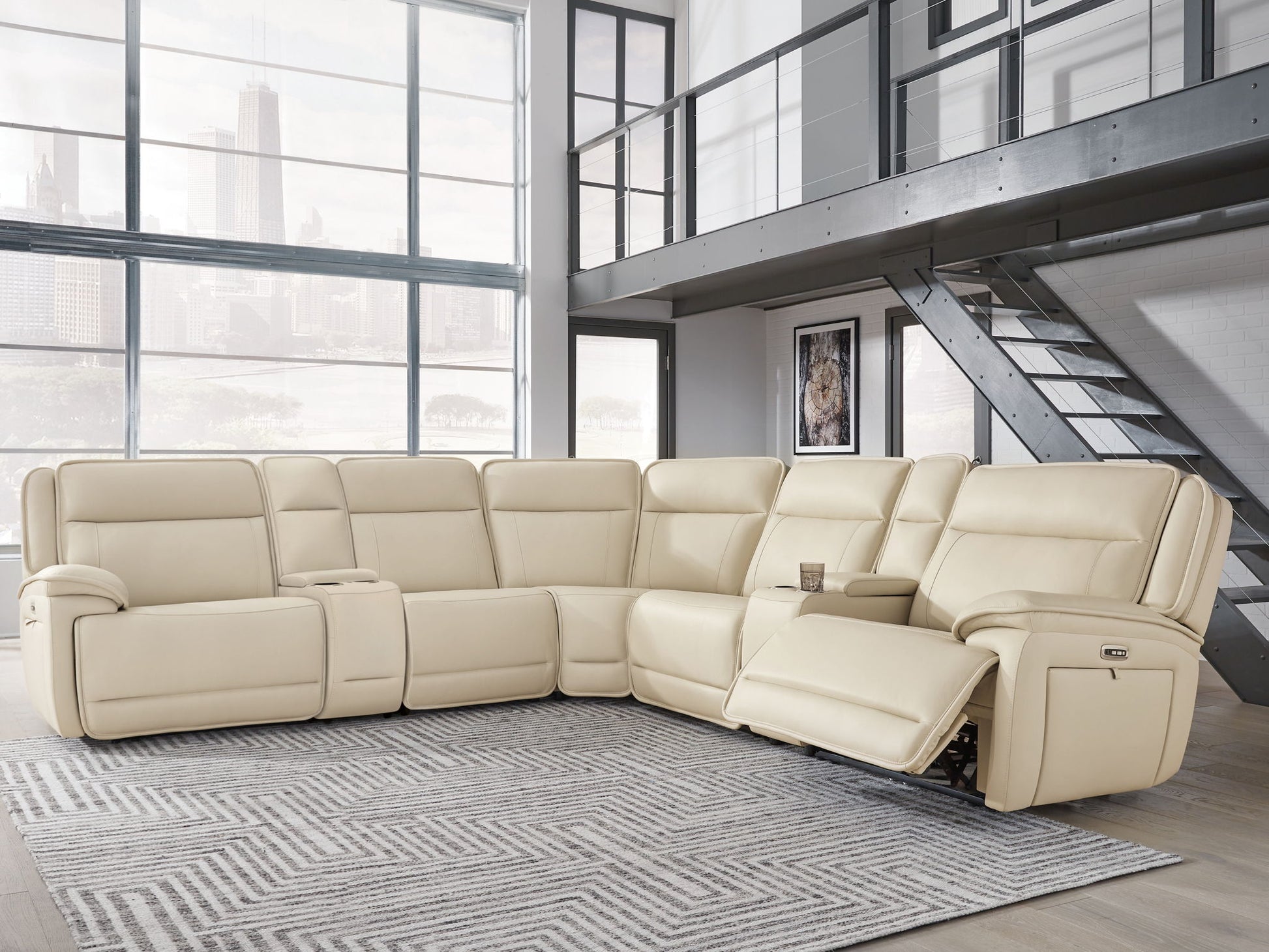 Double Deal - Reclining Sectional - Hornell Furniture Outlet