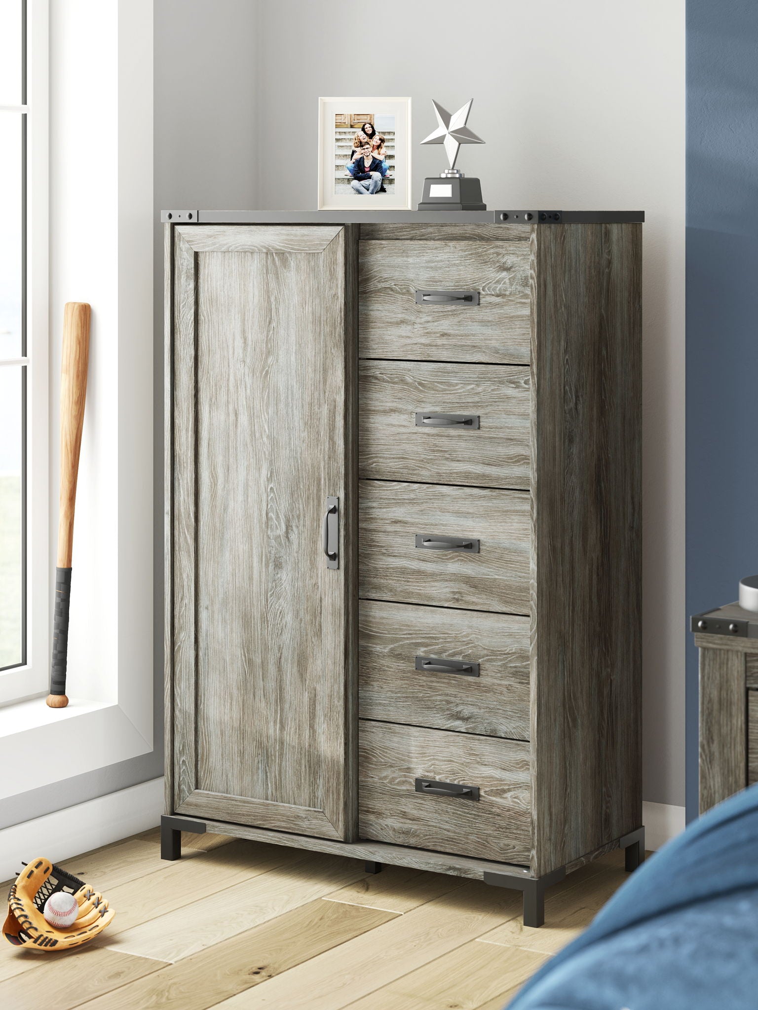 Frandern - Gray - Dressing Chest - Hornell Furniture Outlet