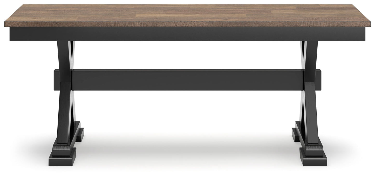 Wildenauer - Brown / Black - Large Dining Room Bench - Hornell Furniture Outlet