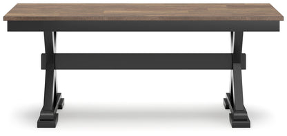 Wildenauer - Brown / Black - Large Dining Room Bench - Hornell Furniture Outlet
