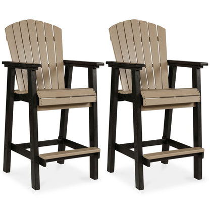 Fairen Trail - Black / Driftwood - Tall Barstool (Set of 2) - Hornell Furniture Outlet