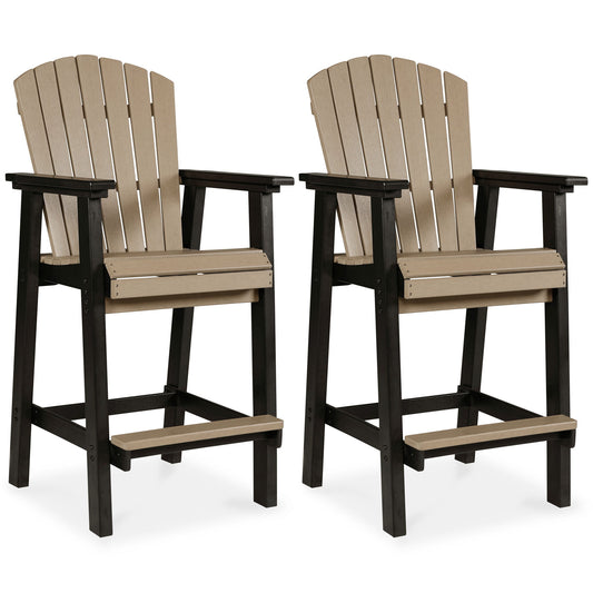 Fairen Trail - Black / Driftwood - Tall Barstool (Set of 2) - Hornell Furniture Outlet