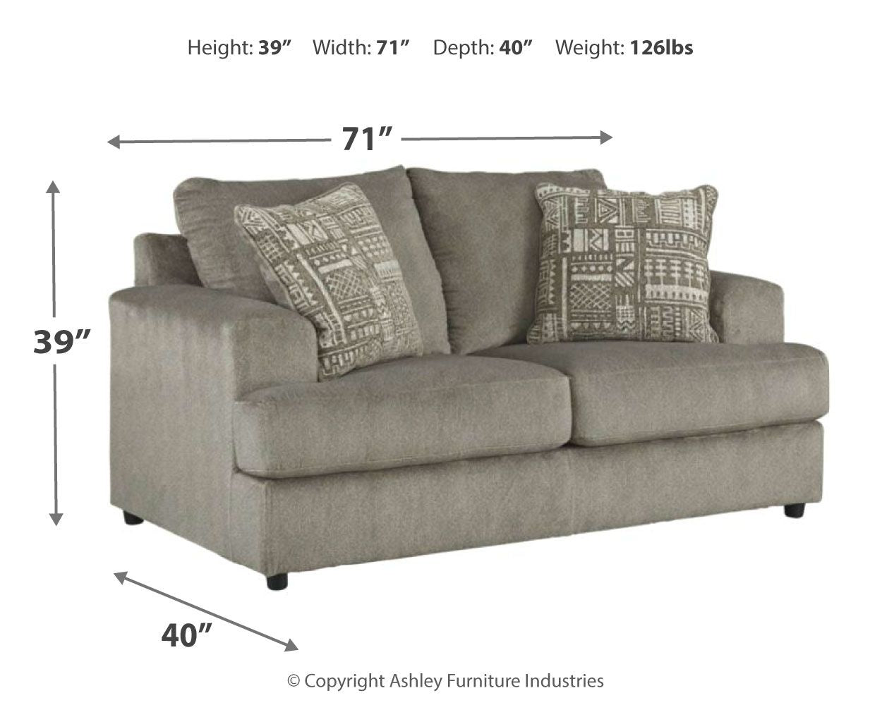 Soletren - Stationary Loveseat - Hornell Furniture Outlet