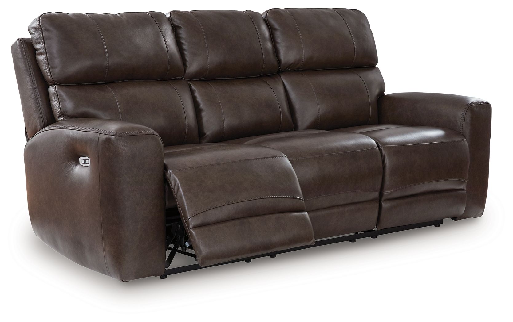 Crossplex - Smoke - Power Recline Sofa With Adjustable Headrest - Hornell Furniture Outlet