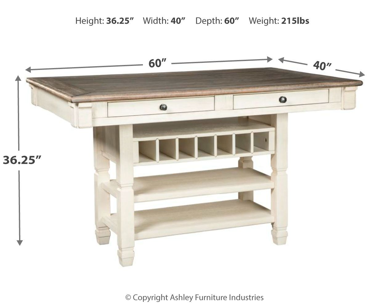 Bolanburg - Beige - Rectangular Dining Room Counter Table - Hornell Furniture Outlet