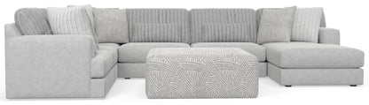 Logan - Upholstered Sectional With Comfort Coil Seating - 46" Cocktail Ottoman And Accent Pillows Included - Hornell Furniture Outlet