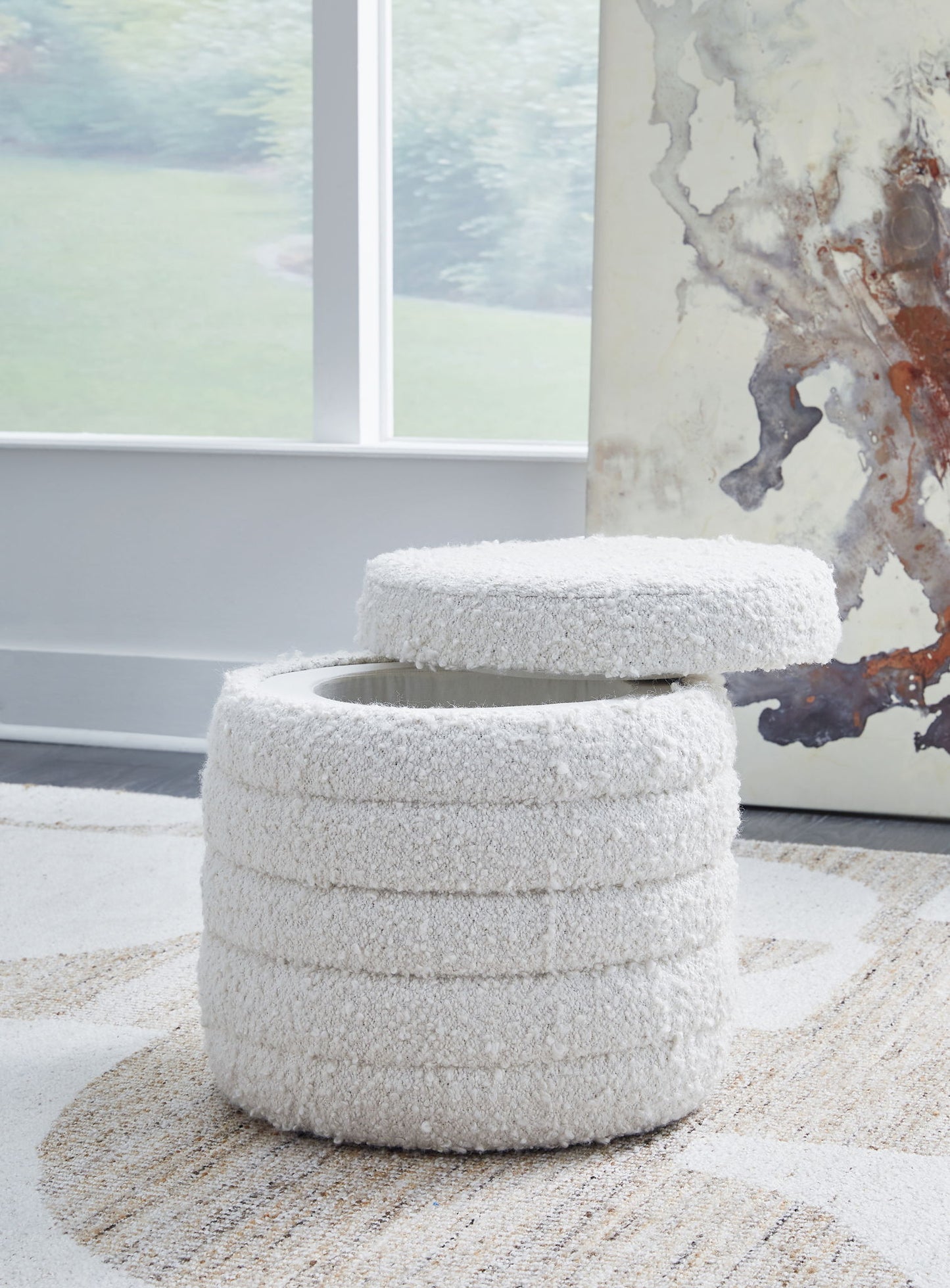 Duntler - Ivory - Storage Ottoman - Hornell Furniture Outlet