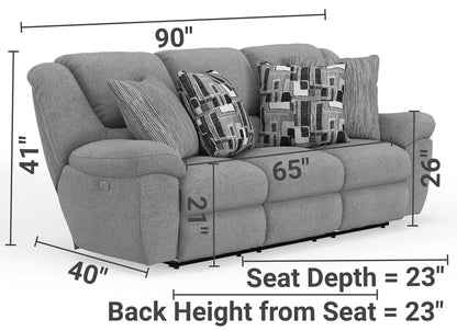 Trifecta - Sofa With 3 Recliners and Drop Down Table - Hornell Furniture Outlet