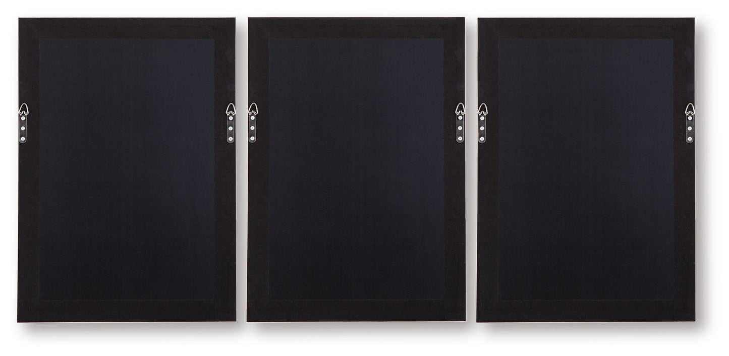 Honslow - Brown / Black / White - Wall Art Set (Set of 3) - Hornell Furniture Outlet