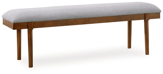 Lyncott - Gray / Brown - Large Upholstered Dining Room Bench - Hornell Furniture Outlet