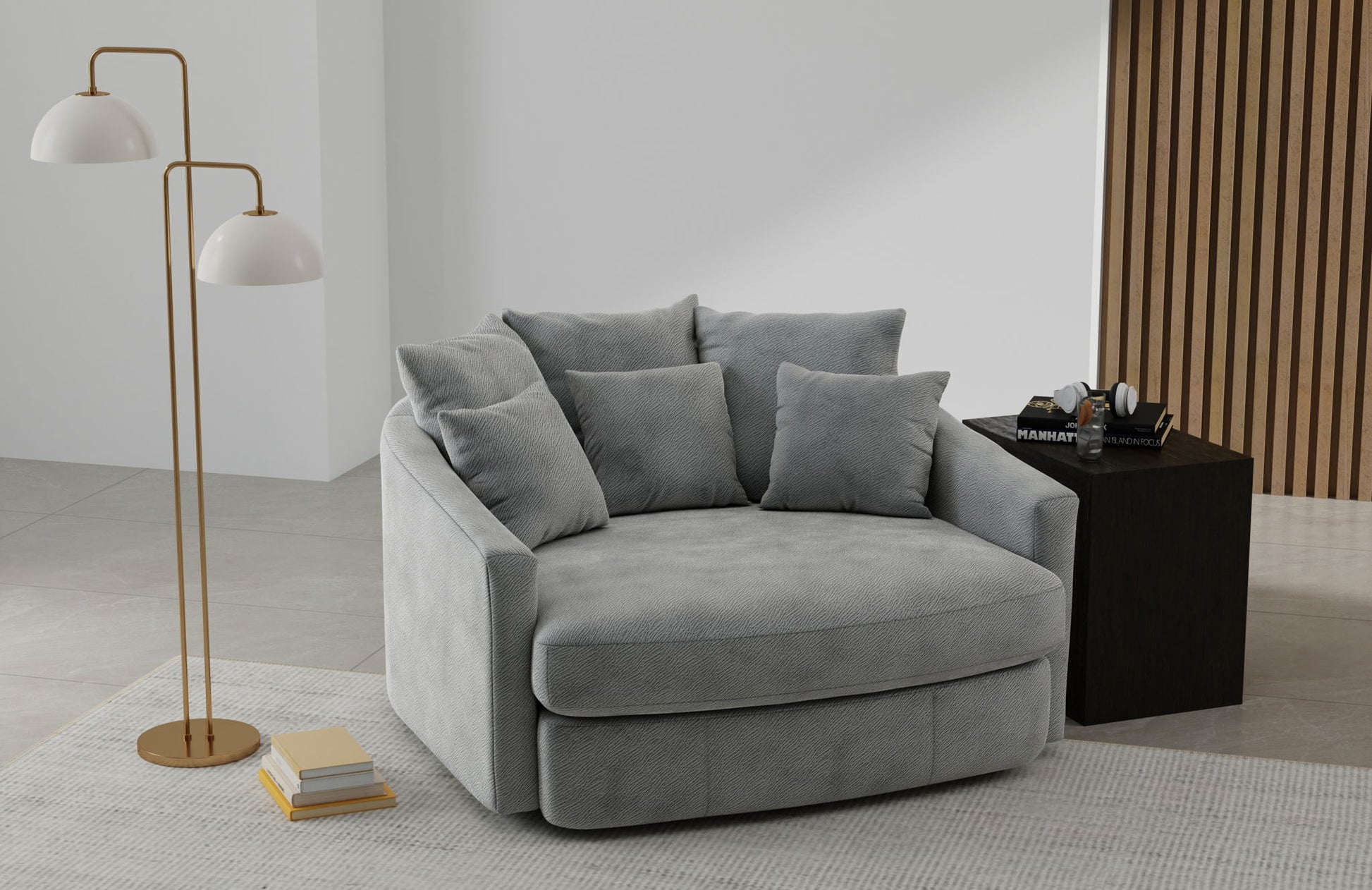 Matty - Round Accent Cuddle Chaise - Hornell Furniture Outlet