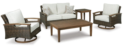 Paradise Trail - Loveseat w/Cushion - Medium Brown - Hornell Furniture Outlet