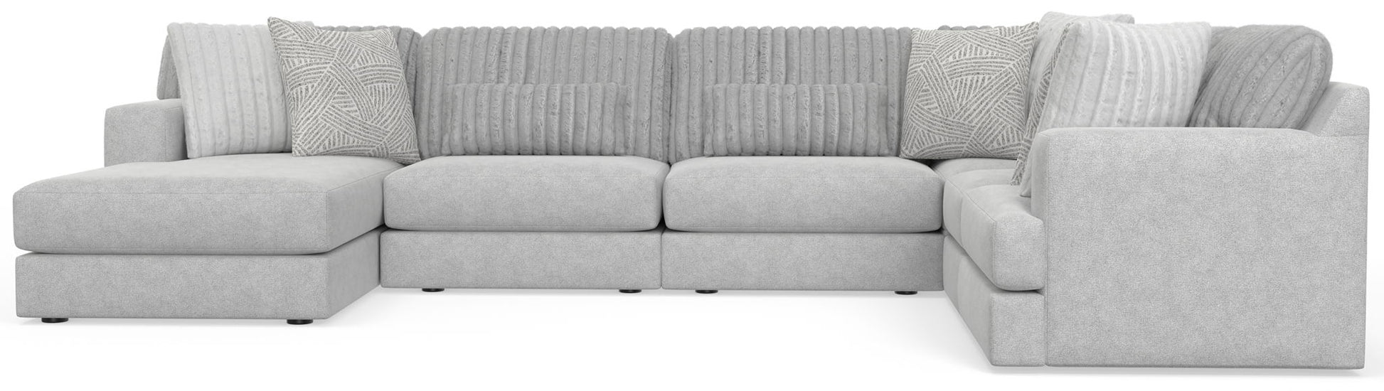 Logan - Upholstered Sectional With Comfort Coil Seating And Accent Pillows Included - Hornell Furniture Outlet