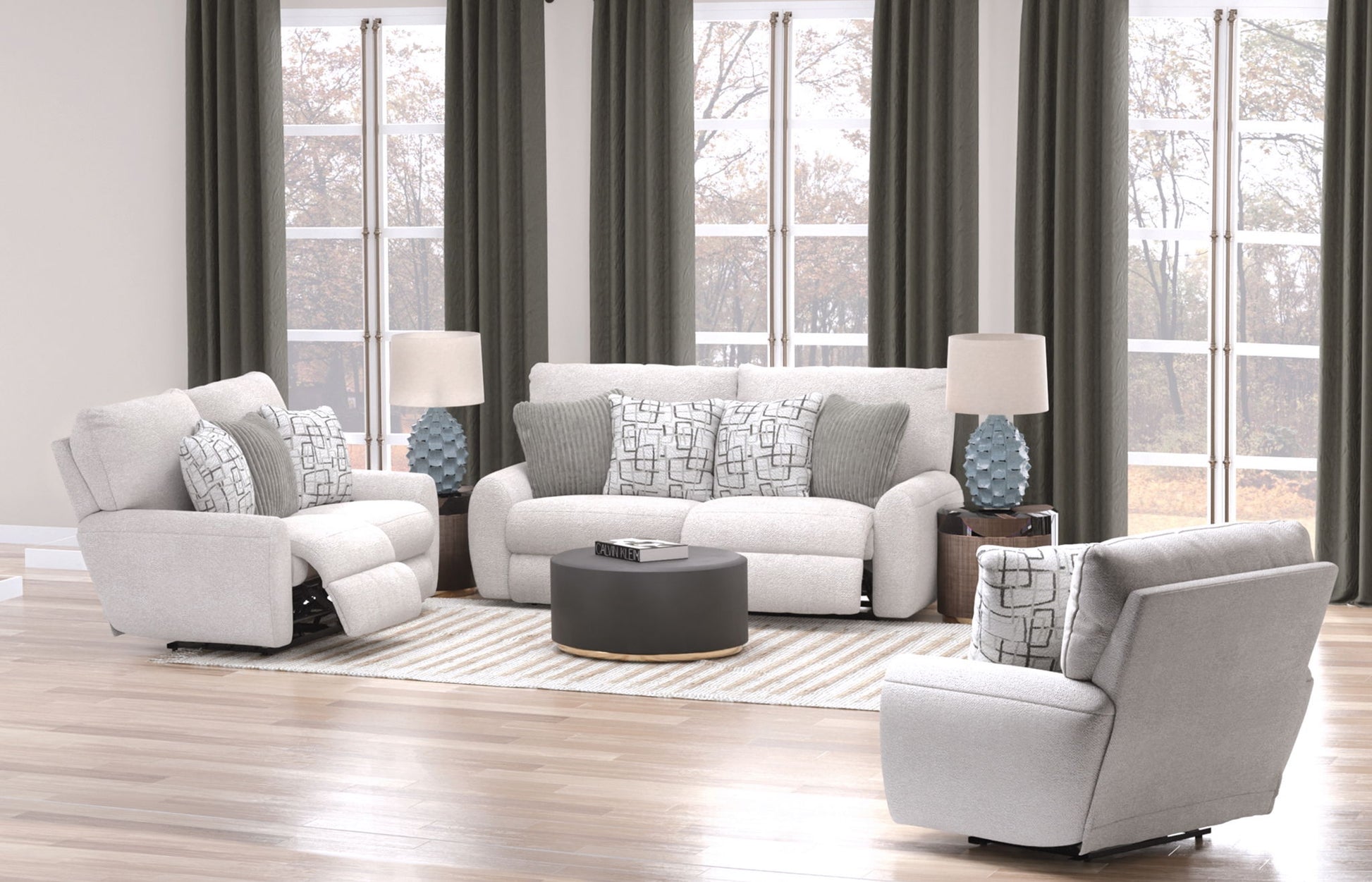 Maxwell - Power Deep Seat Lay Flat Recliner - Hornell Furniture Outlet