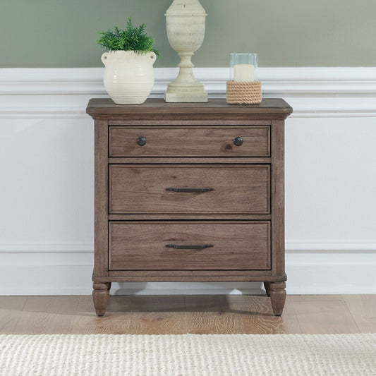Hickory Grove - Nightstand With Charging Station - Heirloom Brown - Hornell Furniture Outlet