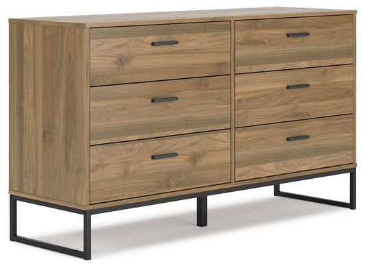 Deanlow - Honey - Six Drawer Dresser - Hornell Furniture Outlet