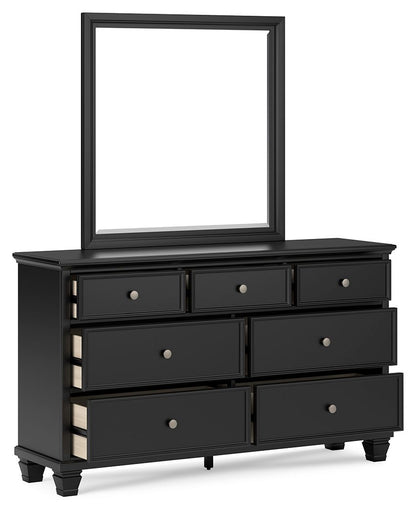Lanolee - Black - Dresser And Mirror - Hornell Furniture Outlet