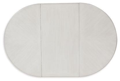 Montelaine - Antique White - Oval Dining Room Extension Table - Hornell Furniture Outlet