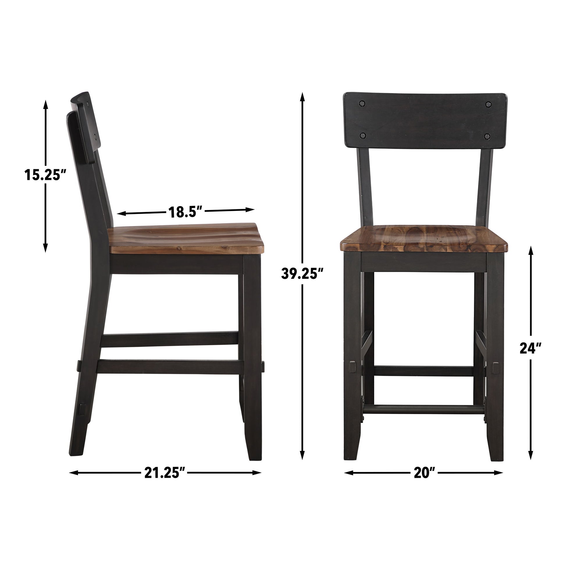 Bermuda - Counter Stool (Set of 2) - Black - Hornell Furniture Outlet